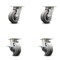 Service Caster 5 Inch Kingpinless Thermoplastic Rubber Wheel Swivel Caster Set with 2 Brakes SCC-KP30S520-TPRRF-2-SLB-2 - alternate 1